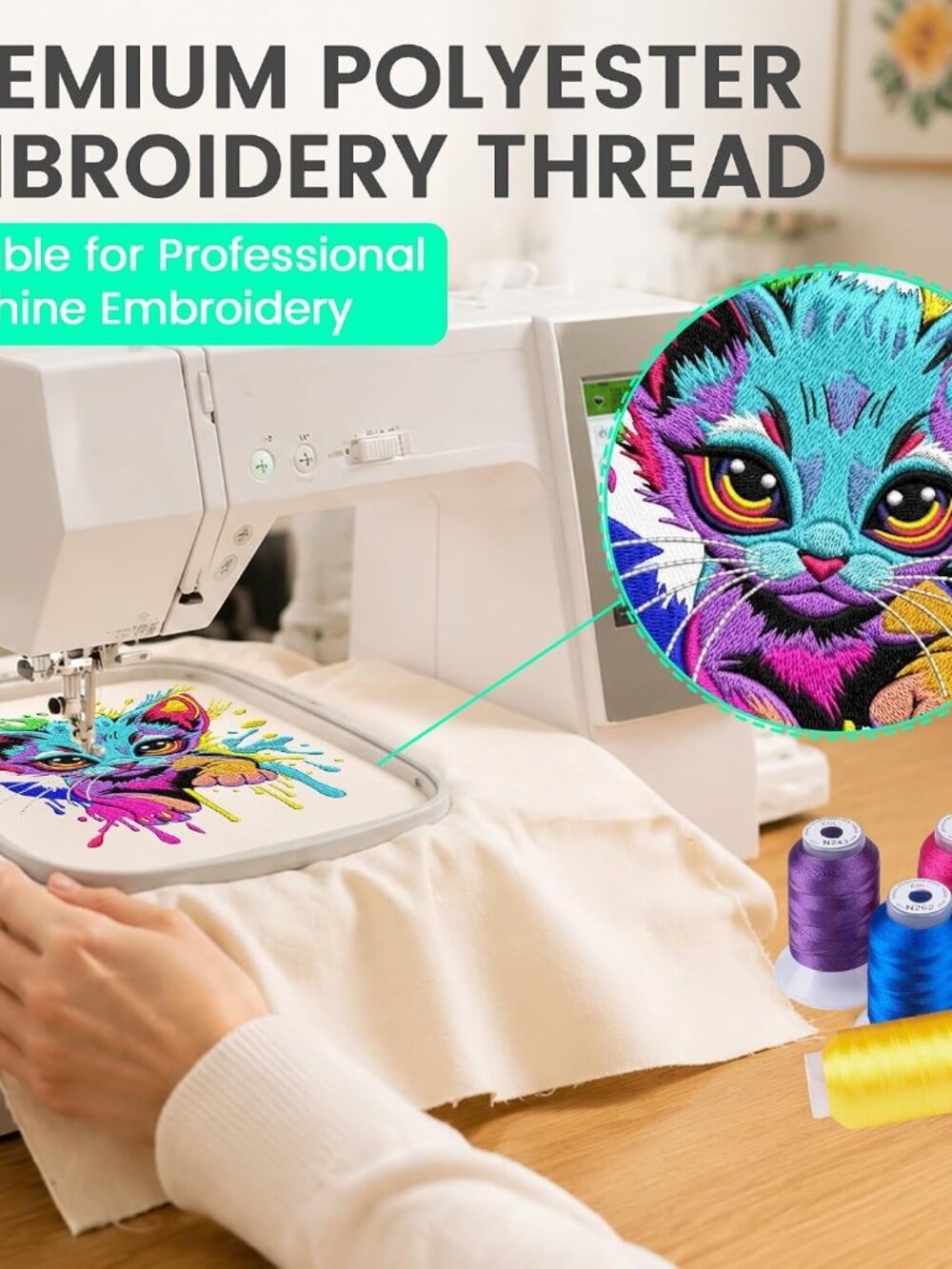 80 Spools Polyester Embroidery Machine Thread Kit - Picture 4 of 7